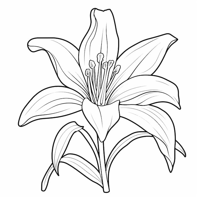 Photo flower pencil art coloring page