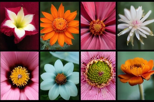 Serie di fotografie di fiori