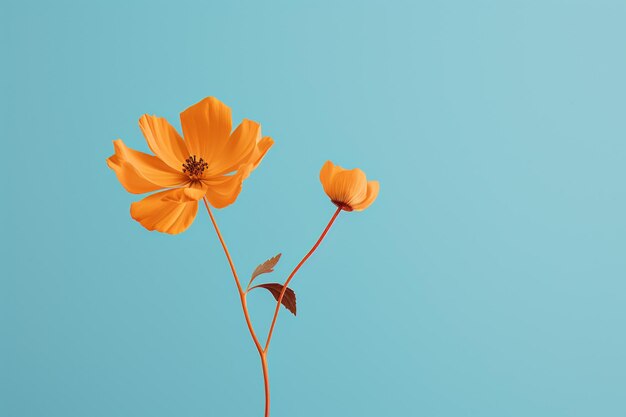 Photo flower plant minimalistic background colorful