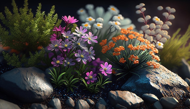 Flower Plants garden high resolution image Ai generated art