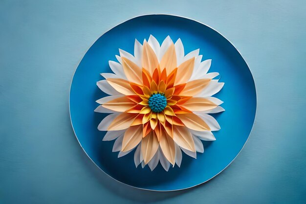 a flower on a plate