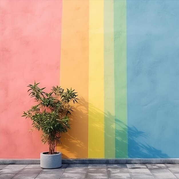 Foto un vaso di fiori vicino al muro