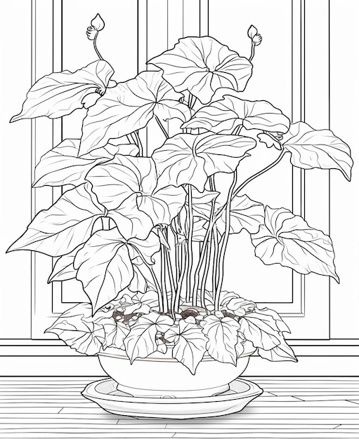 A flower poet coloring page line art for kids