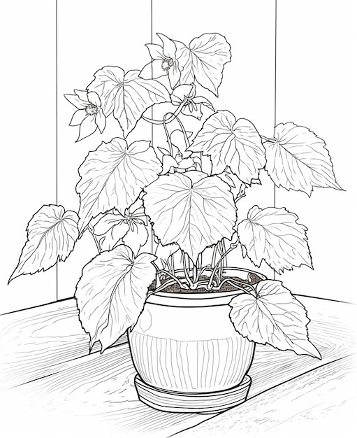 A flower poet coloring page line art for kids