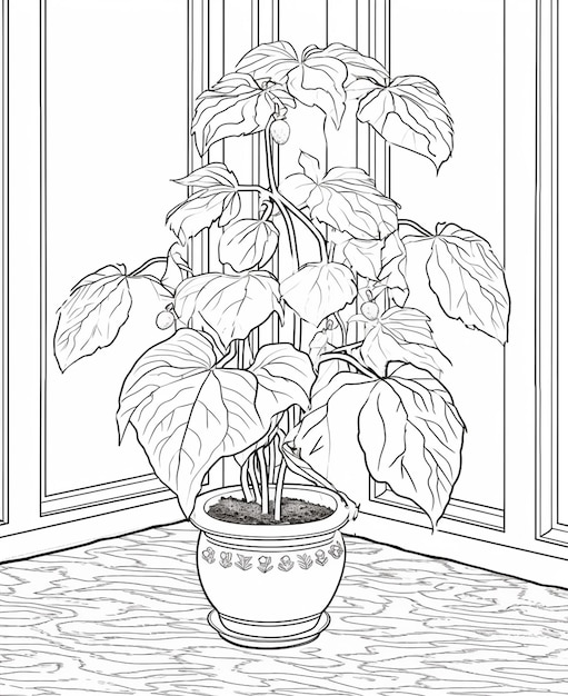 A flower poet coloring page line art for kids
