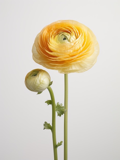 Flower Portrait with white plain background hyper realistic Photography