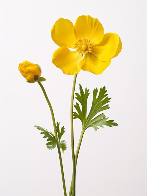 Flower Portrait with white plain background hyper realistic Photography