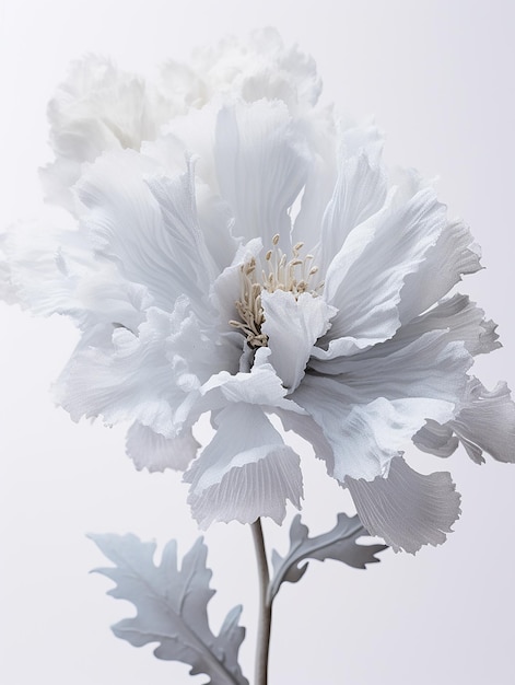 Photo flower portrait with white plain background hyper realistic photography