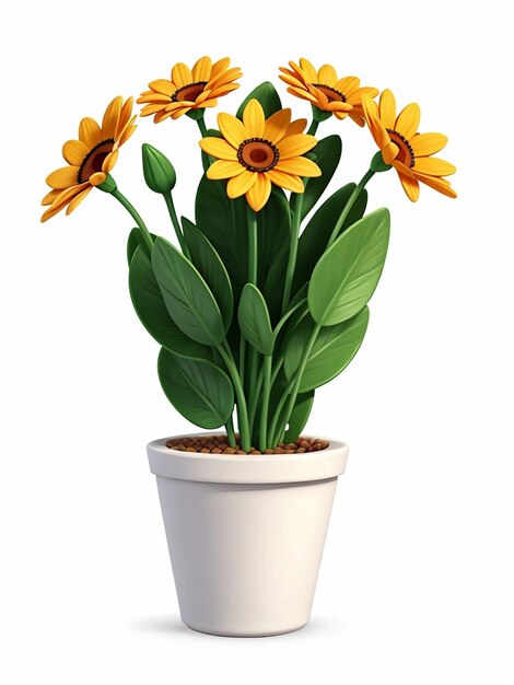 Photo flower pot on white background