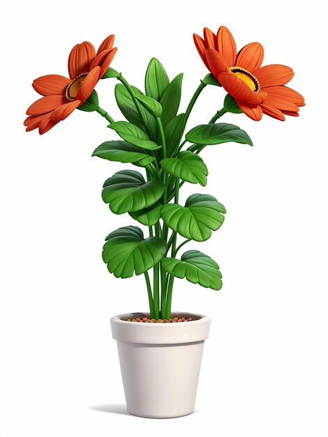 Photo flower pot on white background