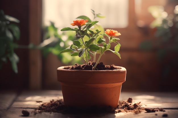 植物が入った植木鉢