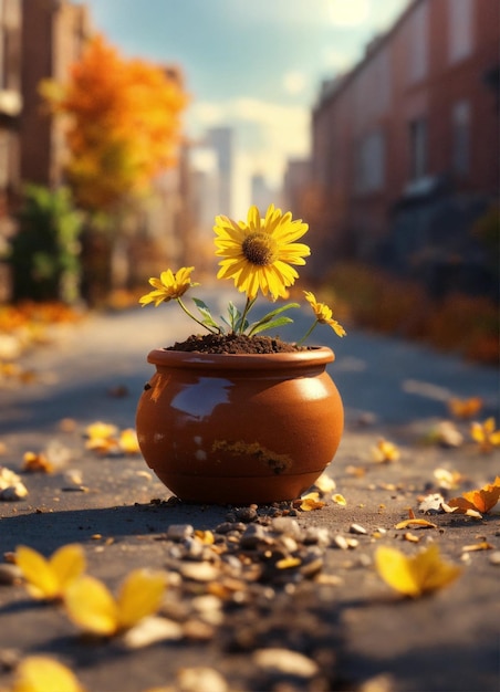 a flower pot with the word  wild  on it