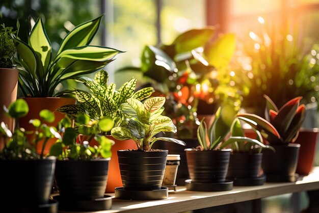 Flower pots on a surface