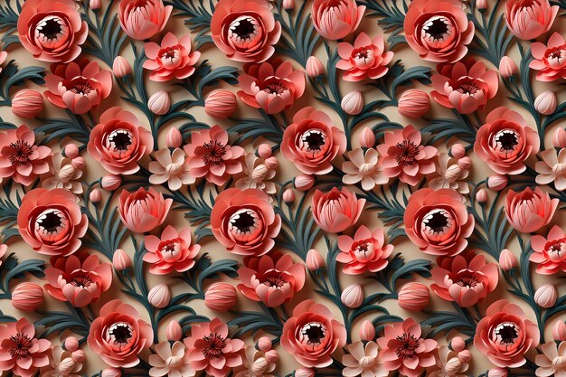 Photo flower power seamless red tulip patterns for dynamic designs