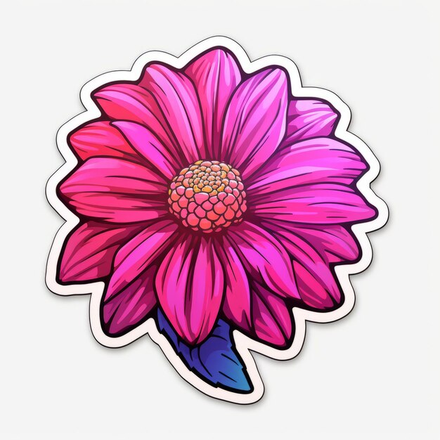 Flower Power A Vibrant and Playful Pink Floral Sticker