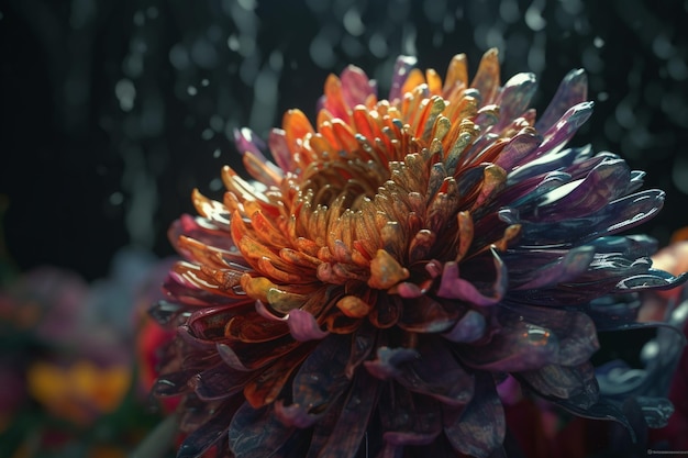 A flower in the rain