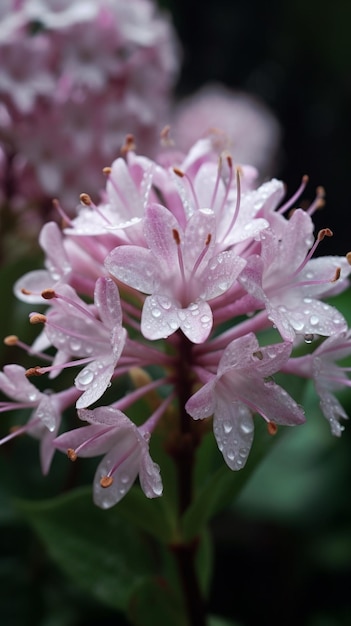 A flower in the rain