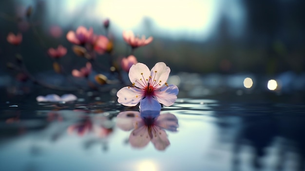 Photo a flower in the rain