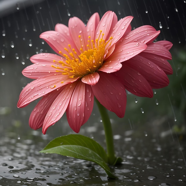 Flower in the rain