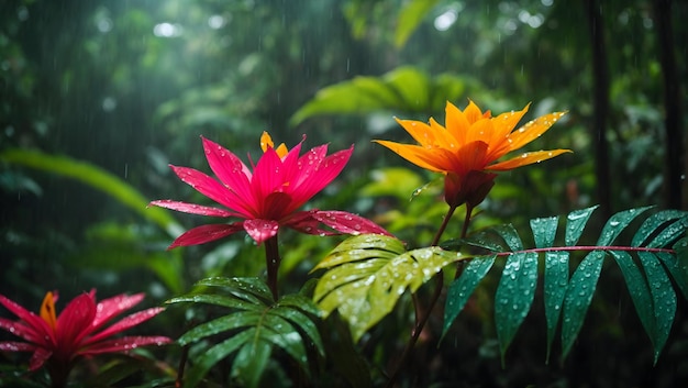 Foto un fiore nella foresta pluviale