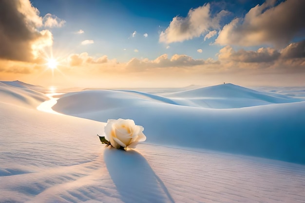 a flower in the sand