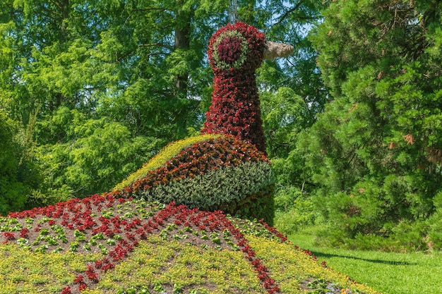 Flower sculptures in flower island of Lake Constance