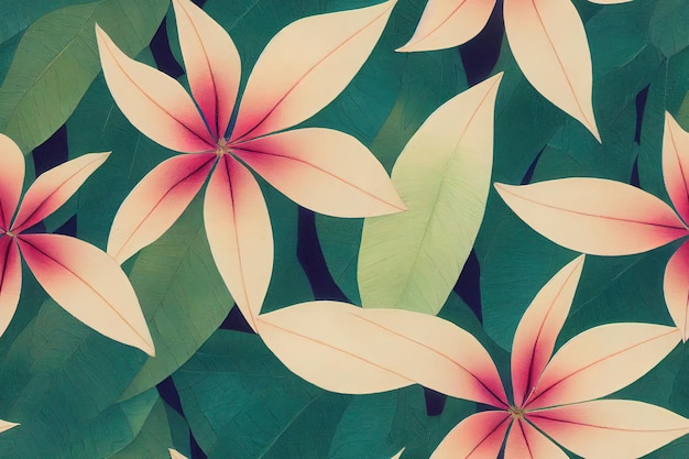 Flower seamless pattern design 3d illustrated