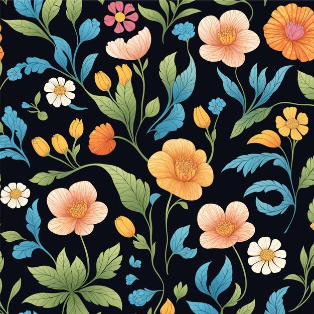 Photo flower seamless patterns