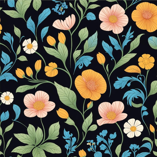 Photo flower seamless patterns