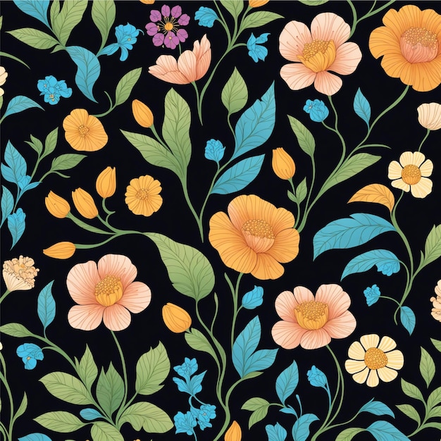 Photo flower seamless patterns