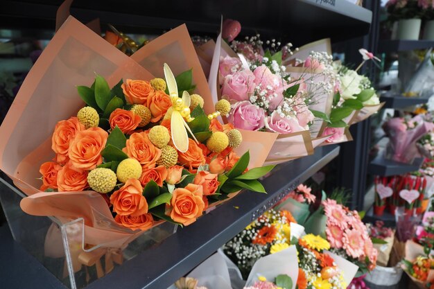 Flower shop in istanbul flower display for selling at street shop