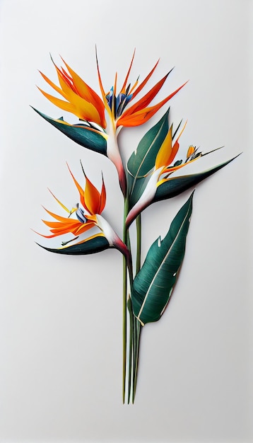 A flower that has a bird of paradise on it