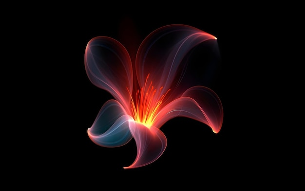 A flower that has a flame in it