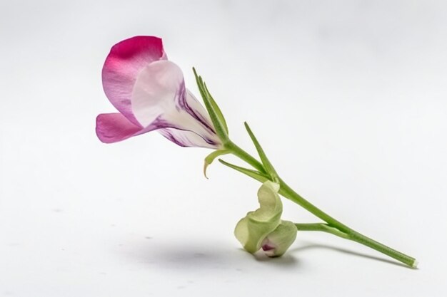 A flower that has a pink and white flower on it