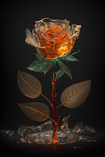 A flower that is on a black background