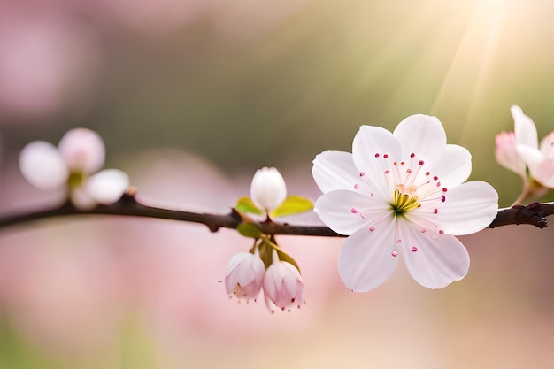 A flower that is on a branch