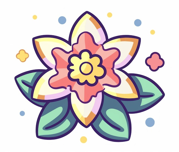 A flower that is in a cartoon style