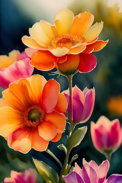 A flower that is orange and yellow