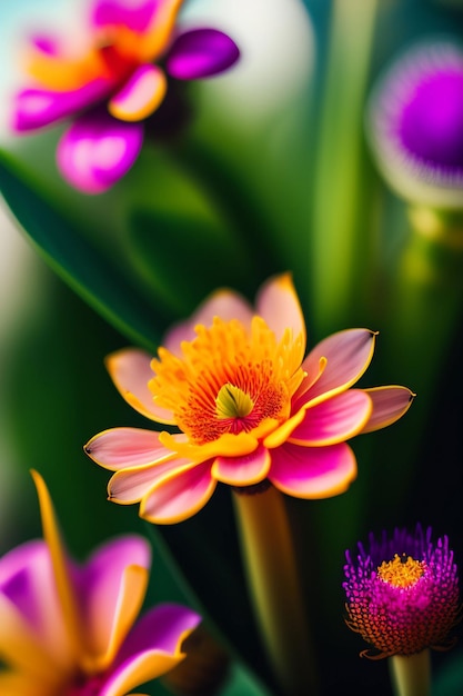 A flower that is orange and yellow