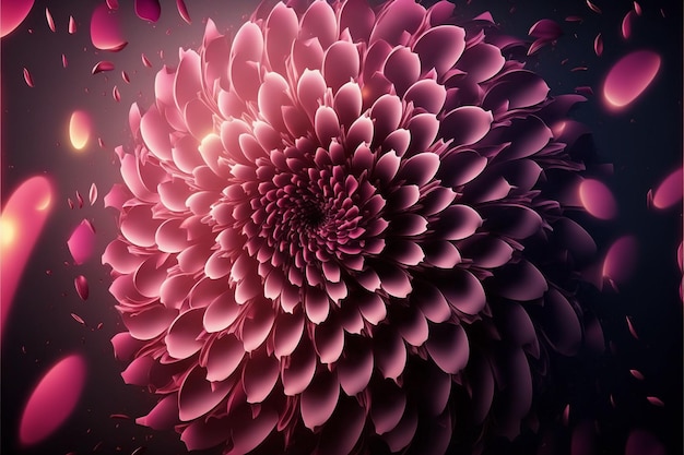 A flower that is pink and has petals on it