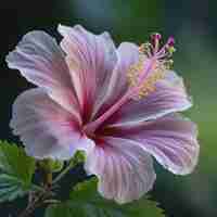 Photo a flower that is pink and white