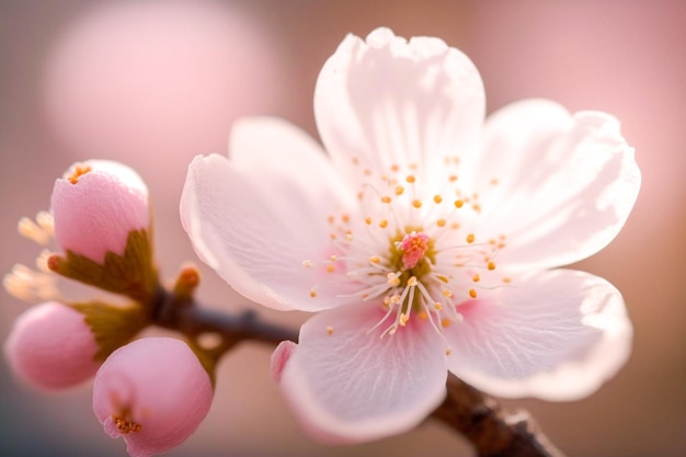 A flower that is pink and white