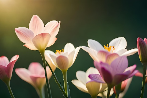 A flower that is pink and white