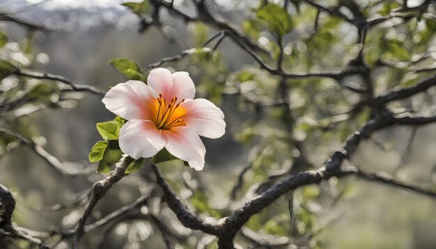 Photo a flower that is pink and yellow