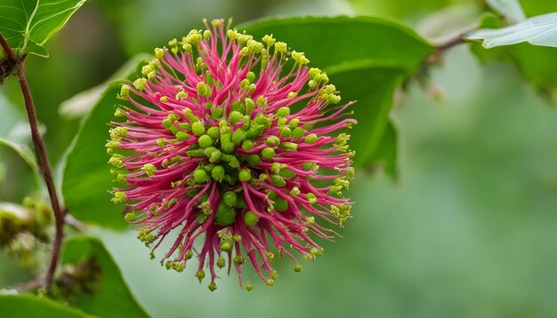 紫と緑の花