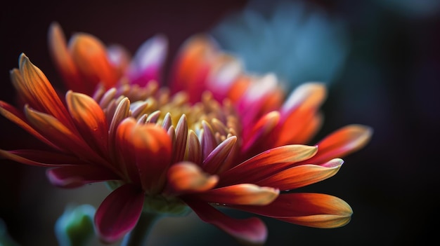 A flower that is red and orange