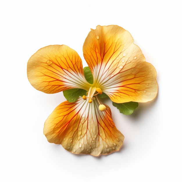 a flower that is yellow and orange with the yellow center.