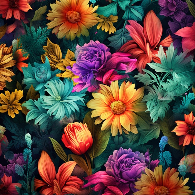 Flower tile pattern wallpaper