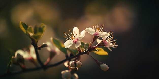 A flower on a tree in the spring.