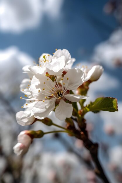 A flower on a tree in the spring